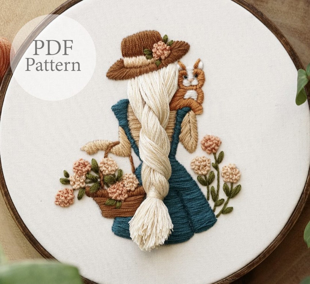 PDF Pattern - 6" Picking Wildflowers - Step by Step Beginner Embroidery ...