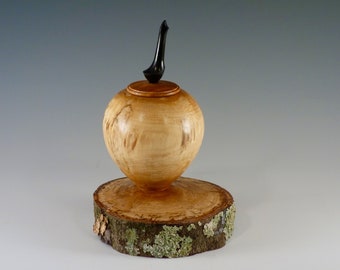 Hollow Form, Woodturned Box, Wood Vase, Finial, Wood Hollow Form, Box With Lid #47