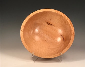 Salad Bowl, Sugar Maple Bowl, Lathe Turned Bowl, Carved Bowl #48