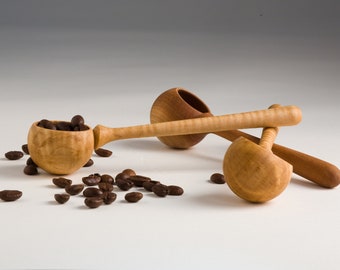 Coffee Scoop with Bowl, Wood Turn Coffee Scoop, Lathe Turn Coffee Scoop, Wood Spoon, Coffee Scoop, Spoon