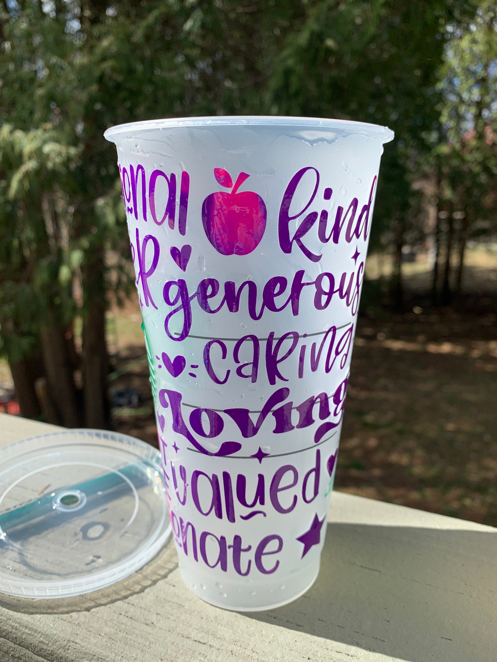 Teacher appreciation Starbucks cup color change cold drink Etsy