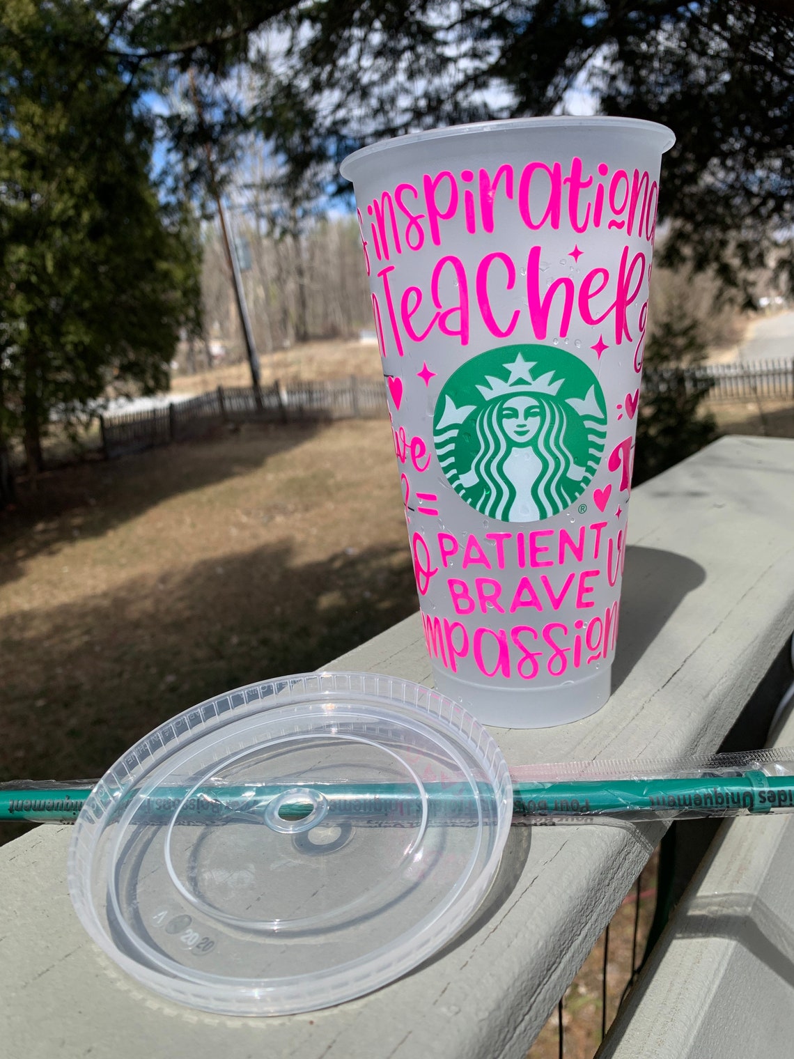 Teacher appreciation Starbucks cup color change cold drink Etsy