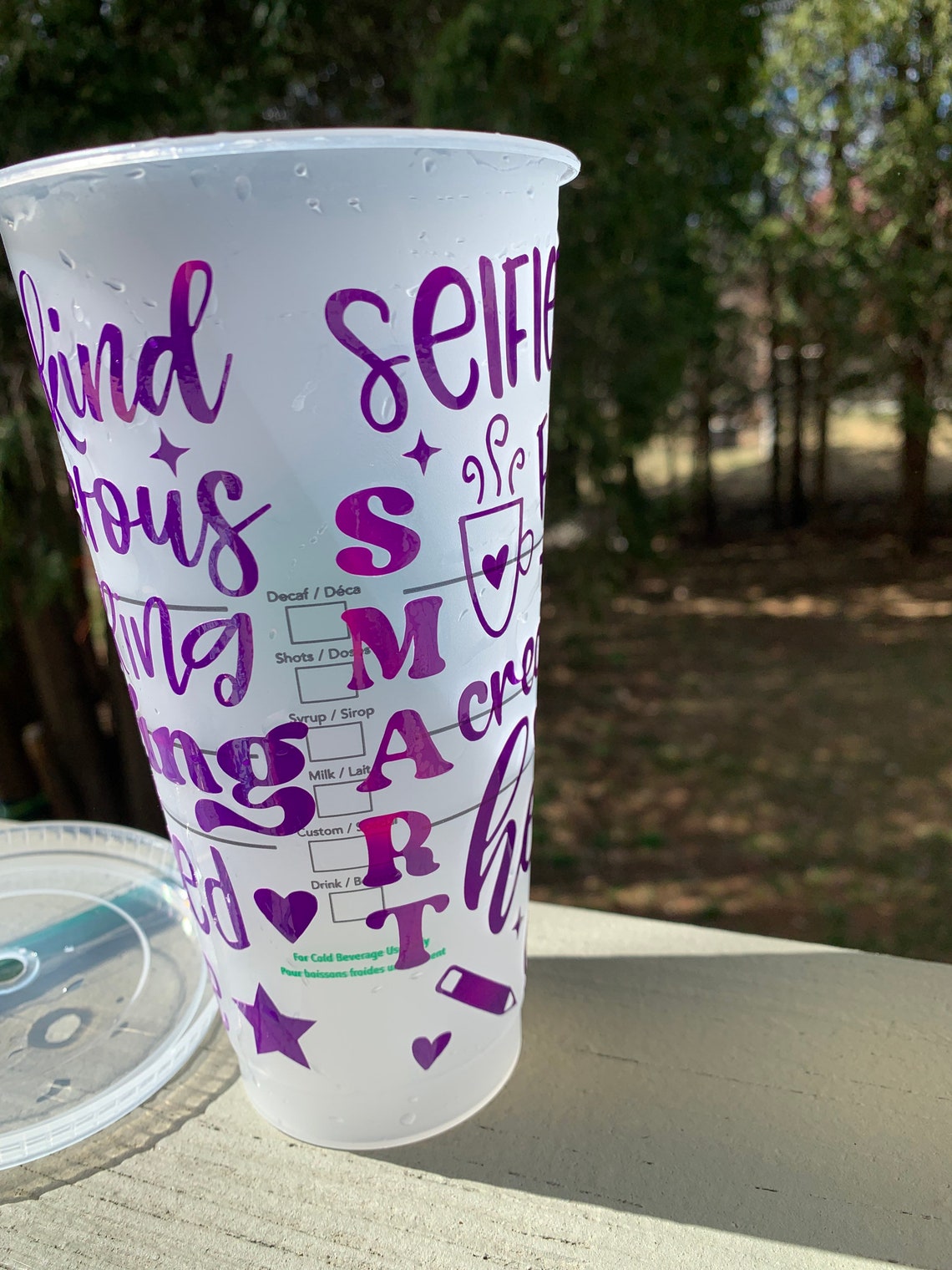 Teacher appreciation Starbucks cup color change cold drink Etsy