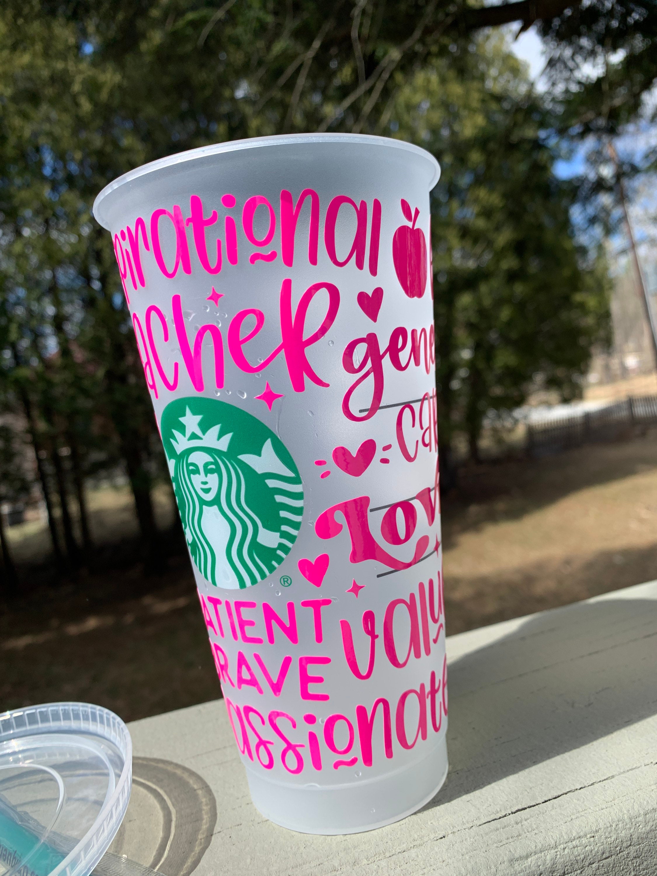 Teacher appreciation Starbucks cup color change cold drink Etsy