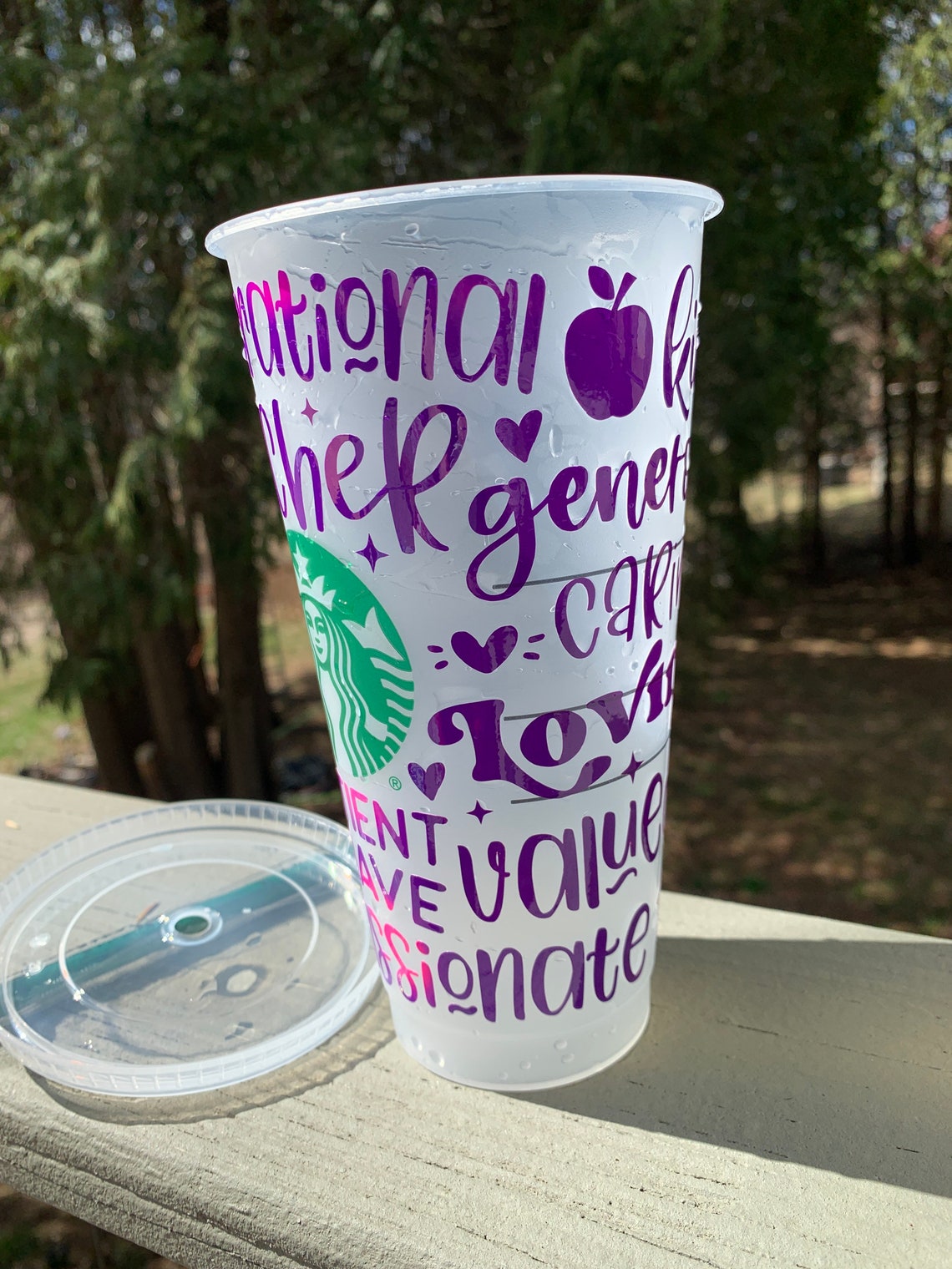 Teacher appreciation Starbucks cup color change cold drink Etsy