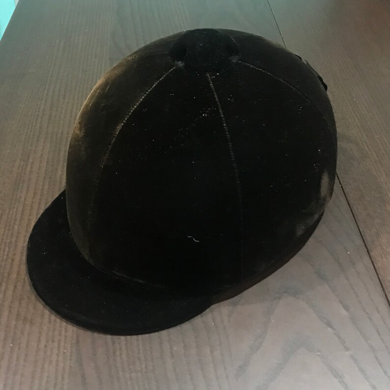 Vintage 90s Velvet Equestrian Helmet Lexington Safety LS410 Size 7 Horse Riding Hat NEW Black Adjustable Head Protection Gear Kids Sports