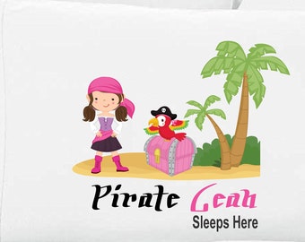 Girls Personalized Pirate Pillow Case
