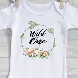 Wild One Woodland Animals 1st Birthday Shirt, Forest Animals Birthday Shirt,