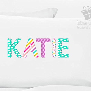 Personalized Name Pillow Cases, Pillowcases for Girls, Alphabet Pillow Case, Monogrammed Pillowcases