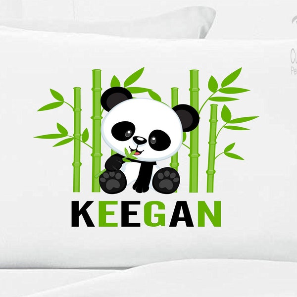 Personalized Panda Bear Pillow Case Zoo Safari Jungle Pillow Case Jungle Animal Pillow Case