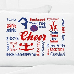 Personalized Cheerleader  Pillowcase - Cheer Pillow case - Team Spirit Cheer Camp