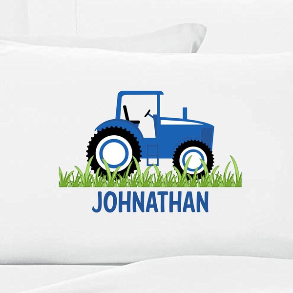 Personalized Pillow Case Pillowcase Red Farm Tractor