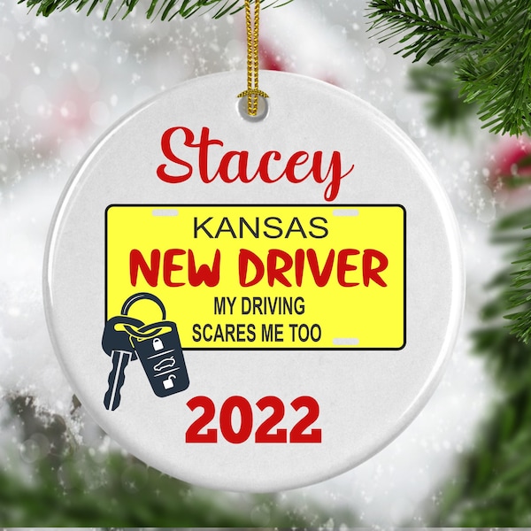 Personalized New Driver Christmas Ornament, Teen Driver Ornament, Driver License Ornament, Custom Gift for Teens