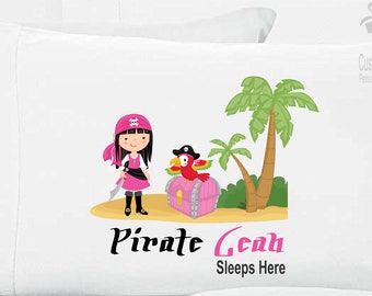 Girls Personalized Pirate Pillow Case