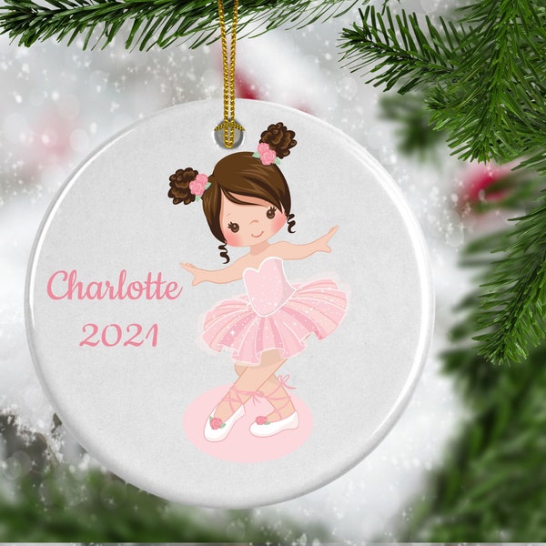 Personalized Ballerina Ornament Girl  Pink Ballerina  Dance Ornament Keepsake Ornament