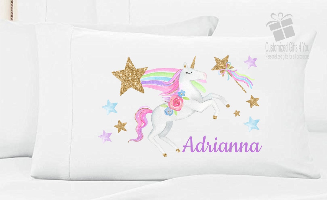Girls Personalized Unicorn Pillow Case Unicorn Pillowcase Kids