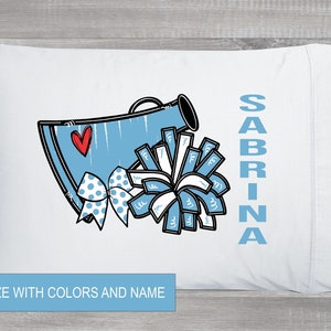 Personalized Cheer Pillowcase, Cheer Squad Pillowcase, Name Pillowcase, Cheer Team Gift, Cheer Pillowcase, Cheer Camp Pillowcase