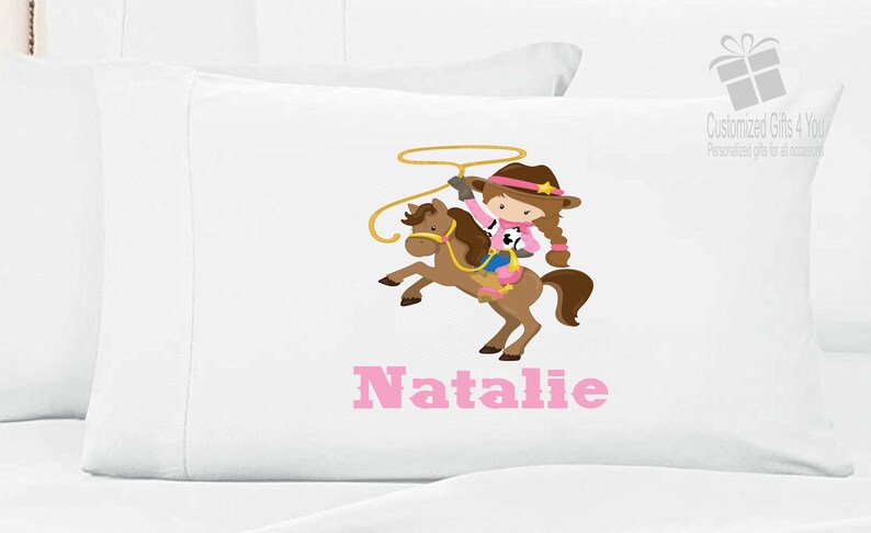 Personalized Cowgirl Pillow Case Pillowcase Girl Horse Pillowcase