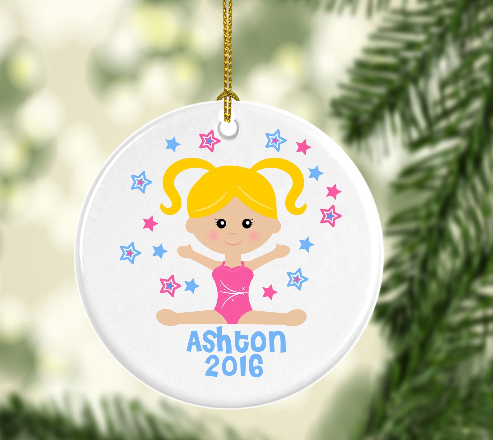 Personalized Gymnastics Ornament Girl Gymnasst Ornament Etsy