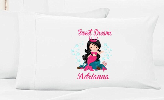 Girls Personalized Mermaid Pillow Case Mermaid Under The Sea Etsy
