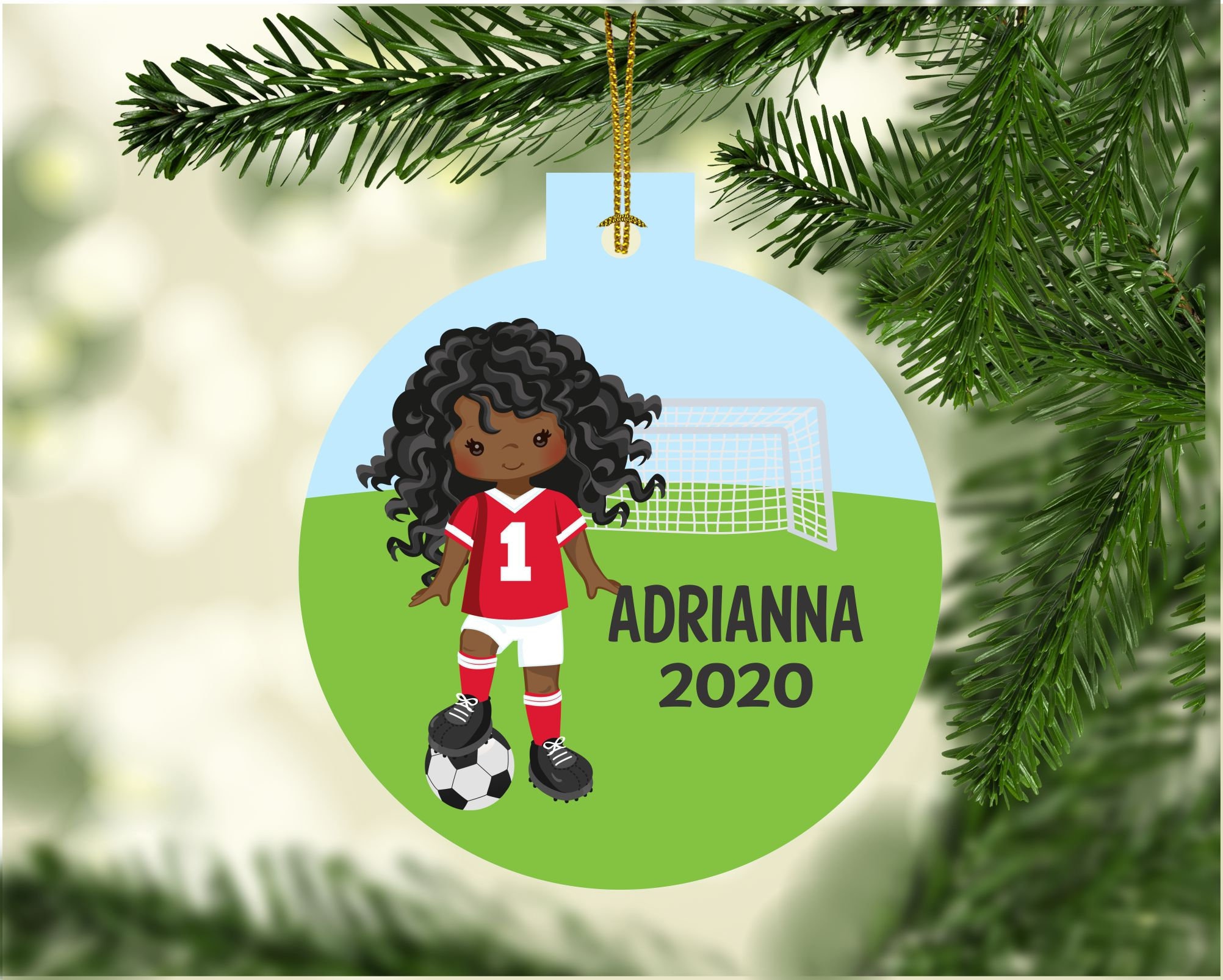 Personalized Girl's Soccer Ornament Soccer Ornament Etsy