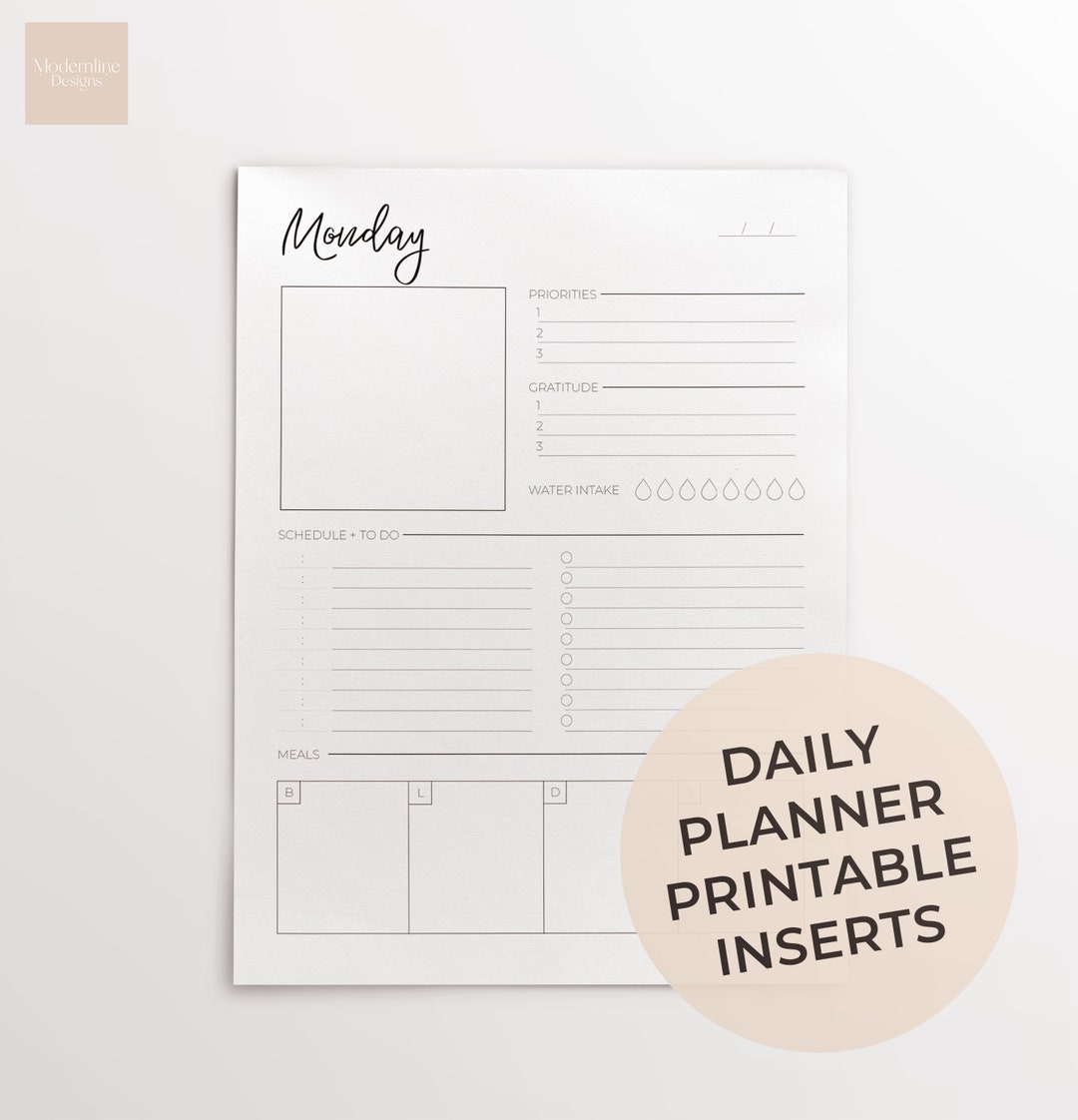 Printable 7 Day Daily Planner | A5 + US Letter - Etsy