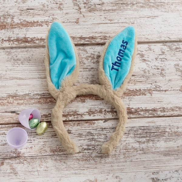 Embroidered Easter Bunny Ear Headband, Easter Headband, Easter Accessories, Kids Headband, Gift for Kids, Easter Gift, Bunny Ears