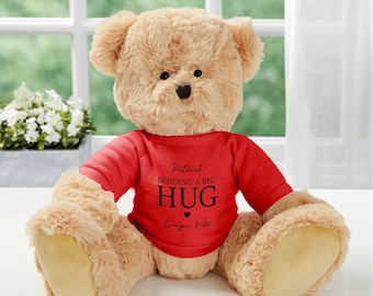 Sending Hugs Personalized Teddy Bear, Gifts for Her, Gifts for Daughter, Mothers Day Gifts