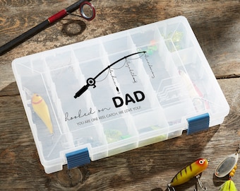 father's day tackle box Hooked on Dad Personalized Plano Tackle Fishing Box, Storage Box, Gifts for  Him, Father's Day Gifts, Fisherman Gifts