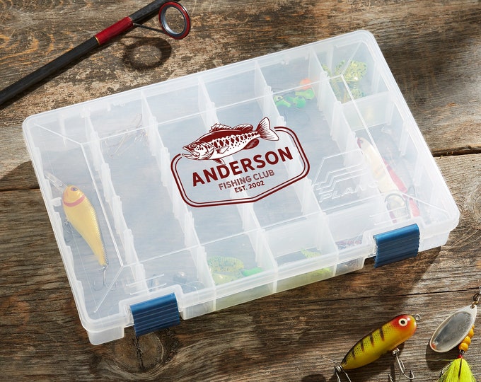Fishing Club Personalized Tackle Fishing Box, Storage Box, Gifts for Him, Father's Day Gifts, Fisherman Gifts, Personalized Gifts for Dad