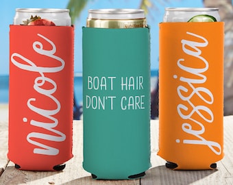 Scripty Style Personalized Slim Can Cooler, Gifts for Her, Bridesmaid Gifts, Bachelorette Gifts