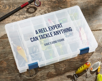 Write Your Own Personalized Tackle Fishing Box, Storage Box, Gifts for Him, Father's Day Gifts, Fisherman Gifts