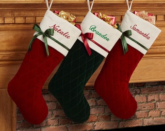 Winter Classic Personalized Quilted Stocking, Personalized Christmas Stockings, Custom Christmas Stockings, Personalized Holiday Stockings