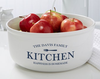 Family Market Personalized Serving Bowl, Housewarming Gifts, Custom Kitchen Gifts