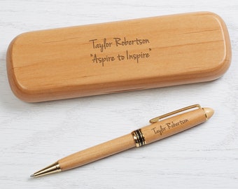 Engraved Alderwood Pen Set, Gifts for Him, Professional Gifts, Office Gifts, Gifts for Coworker, Boss Gift, Wood Pen, Wood Pen Case