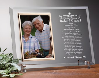 Memorial Sentiment Engraved Glass Frame, Custom Memorial Gifts, Sympathy Gift, Remembrance Gifts, Memorial Gifts