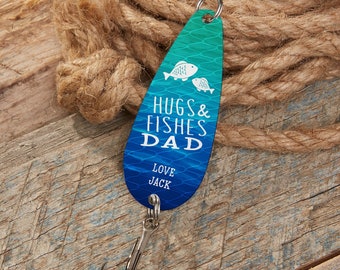 Hugs & Fishes Personalized Fishing Lure, Father's Day Gifts, Personalized Gifts for Dad, Fishing Gifts, Fishing Gifts for Men