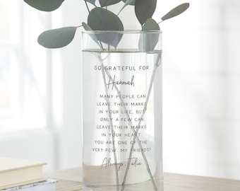 Grateful For You Personalized Cylinder Vase, Custom Flower Vase, Mother's Day Gift, Gift for Grandma, Personalized Mother's Day