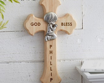 Prayerful Child Personalized Wood Cross, Religious Gifts, Spiritual Gifts, Communion Gifts, Christening Gifts, Baptism Gifts, Boys, Girls