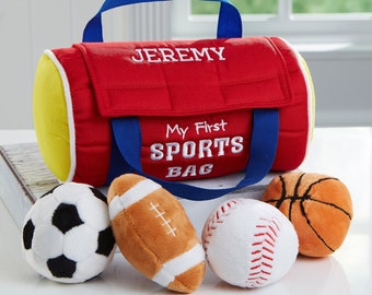 Embroidered My First Mini Sports Bag by Baby Gund®, Personalized Toys, Personalized Toys for Kids, Kids Toys, New Baby Gifts, Baby Gifts