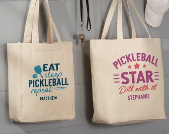 Pickleball Personalized Canvas Tote Bag, Sports Gifts, Pickleball Gifts, Custom Bag, Sports Player Gifts, Gym Bag, Gifts for Her