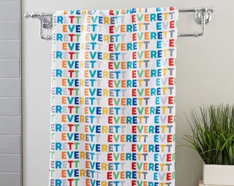 Personalized Vibrant Name Bath Towel – Custom Bath Towel – Kids Bath Towel –Gifts for Kids –Bed & Bath Gifts –Children's Name Towel