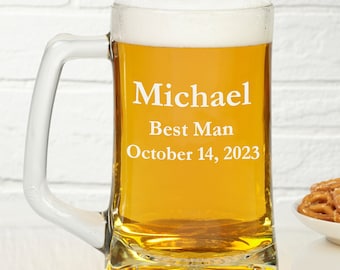 Groomsmen Personalized Beer Mug, Groomsmen Gifts, Wedding Party Gifts, Personalized Gifts for Him, Groomsmen Proposal, Custom Beer Mug