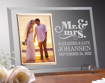 The Happy Couple Personalized Reflections Frame, Personalized Wedding Frame, Gift for Newlyweds