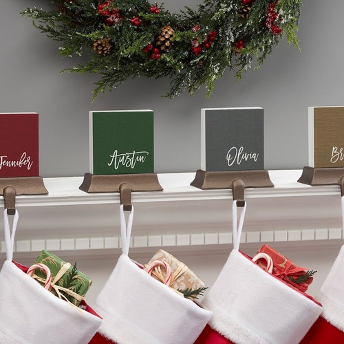 Scripty Name Personalized Christmas Stocking Holder Christmas Etsy