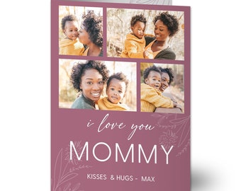 Her Memories Photo Collage Personalized Greeting Card – Custom Greeting Cards – Mother's Day Gift – Printed Greeting Card – Gifts for Mom
