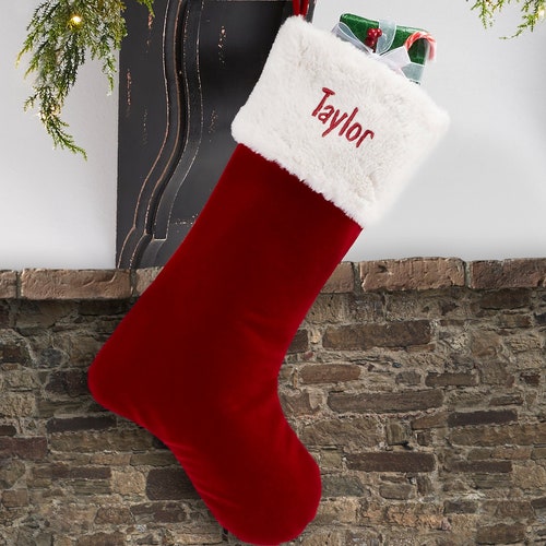 Holiday Plaid Personalized Stockings Custom Christmas - Etsy