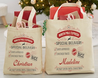 Personalized Special Delivery Canvas Christmas Tote Bag – Santa Sack