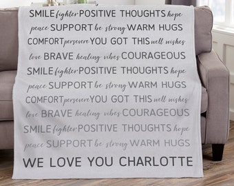 Words of Encouragement Personalized Blanket, Personalized Support Blanket, Cancer Support, Illness Support