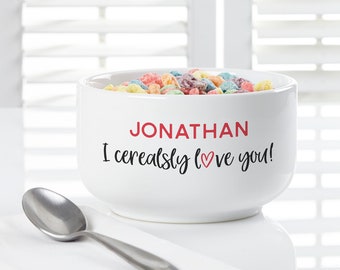 I Cerealsly Love You Personalized Romantic Cereal Bowl, Valentine's Day Gifts, Romantic Gifts, Gifts for Her, Couples Gifts